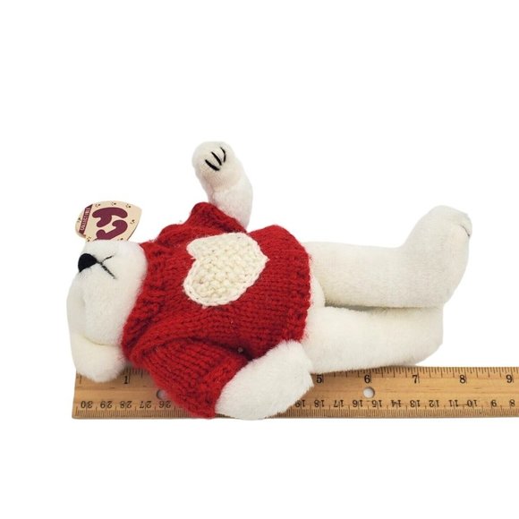 Ty Beanie the Attic Treasures Collection Nicholas 1993 Bear White Red Sweater 8" - Picture 5 of 8